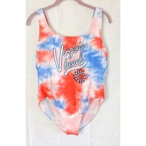 Creative Apparel Virginia Beach Red High Cut One Piece Swimsuit XL NEW